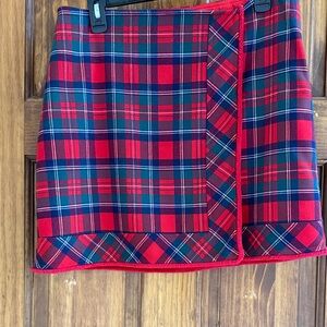 Vineyard Vines Red and Navy Plaid Mini Skirt